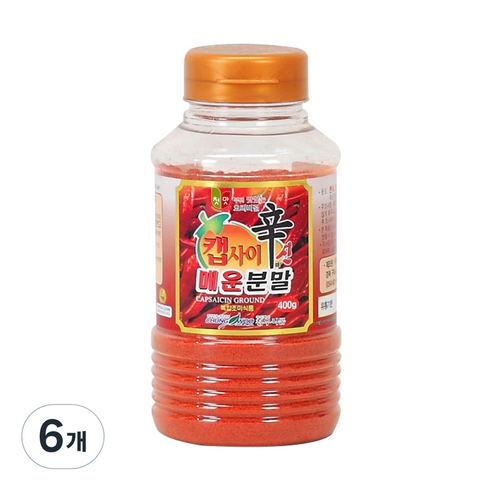 캡사이신분말 - 첫맛 캡사이신 분말 가루, 400g, 6개