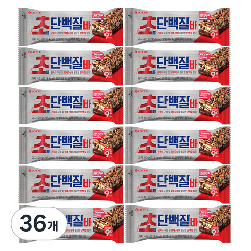 롯데제과 초 단백질바, 40g, 36개