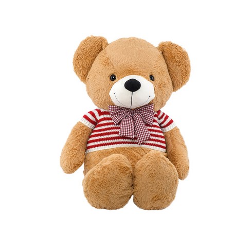 블랑가또 대형 곰 인형, 120cm, 브라운 레드 스웨터 리본