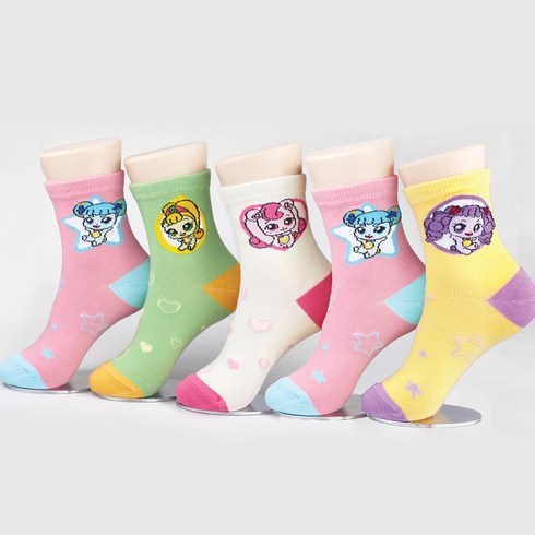 2023년 가성비 최고 신데렐라핏양말 - 캐치티니핑 여아용 중목 양말 5족 세트 CT-03