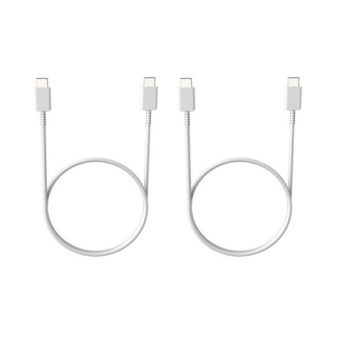 로랜텍 스마트폰 태블릿 노트 PPS 25W C to C 타입 PD 초고속 충전 케이블 2p, 50cm, 화이트, 2개