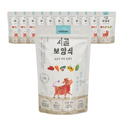 뉴트리맥스 시골보양식 강아지 보양죽 소고기와 미역 12p, 소, 120g, 12개