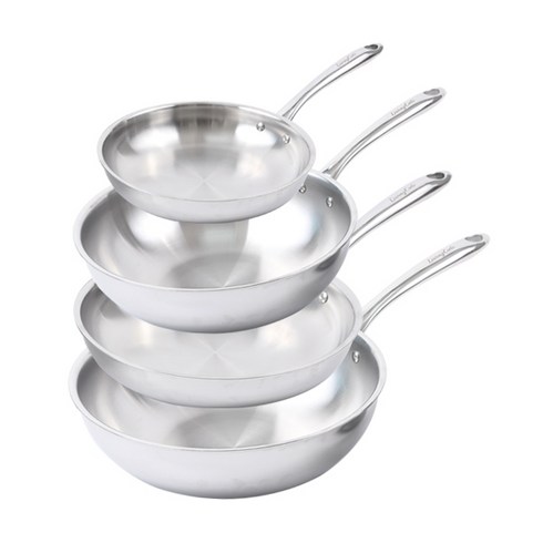 한일스텐 더 쉐프 통3중 후라이팬 2종 + 궁중팬 2종 세트 인덕션 IH, 후라이팬 20cm + 26cm + 궁중팬 26cm + 28cm