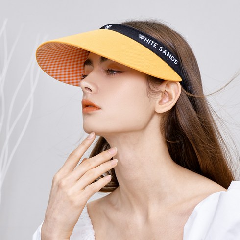 화이트샌즈 내맘대로 리버시블 체크 제니 썬캡