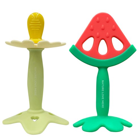 네이쳐러브메레 츄어블 실리콘 과일 치발기 노리개 + 수박, 노꼭지, 혼합색상