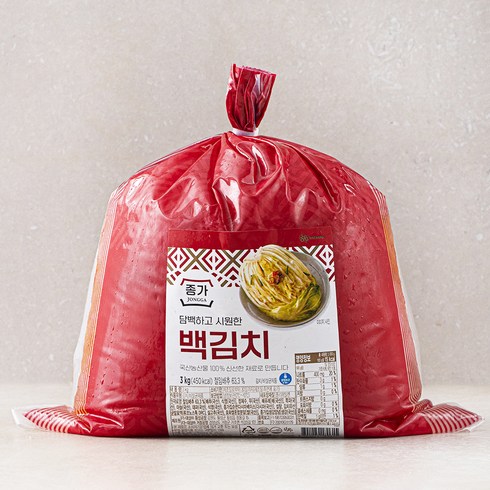 대상 종가 백김치 비닐, 3kg, 1개