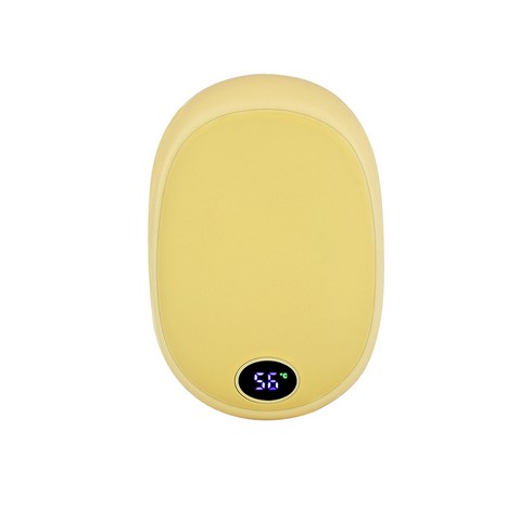2023년 가성비 최고 머레이 led파스텔손난로 - 머레이 부드러운 감촉 파스텔 동그리 손난로 보조배터리 10000mAh led 배터리잔량표시, 옐로우, PASTEL