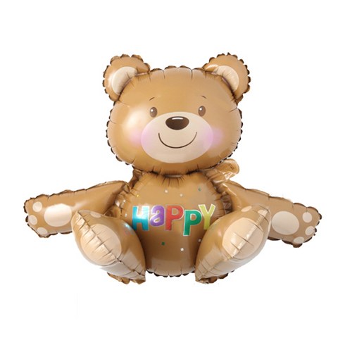 2023년 가성비 최고 풍선인형 - 생일 파티 이벤트 해피 곰인형 곰돌이 풍선 coquad004 I89-1, 혼합색상, 1개