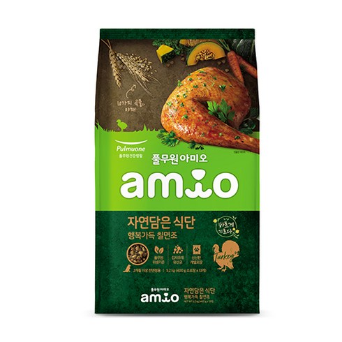 풀무원 아미오 자연담은식단 행복가득칠면조 건식사료, 칠면조, 5.2kg, 1개