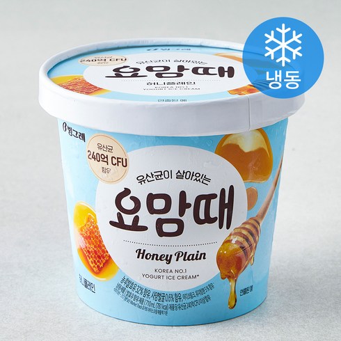 요거트아이스크림 - 빙그레 요맘때 허니플레인 아이스크림 (냉동), 710ml, 1개