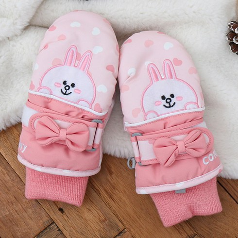 2023년 가성비 최고 선희통상 스키나라장갑 아동장갑 - 라인프렌즈 아동용 굿나잇 스키 벙어리 장갑 50004