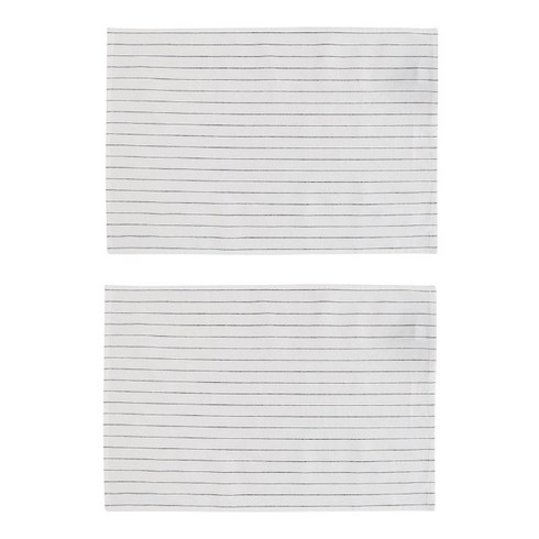 아리코 심플 체크 면 키친크로스, 화이트 C, 2개