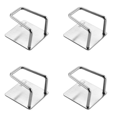 생각나래 스테인레스 스틸 랙 욕실 주방 싱크대 벽걸이, 실버, 4개