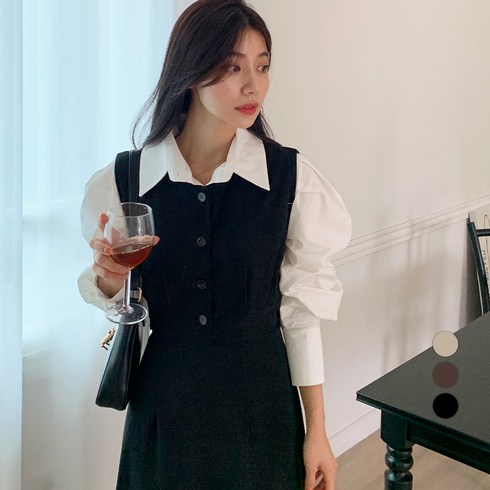 2023년 가성비 최고 뷔스티에원피스 - 보에리에 여성용 코듀로이 버튼 뷔스티에 롱 원피스
