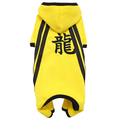도그도그 강아지 뉴 이소룡 바지 올인원, 옐로우