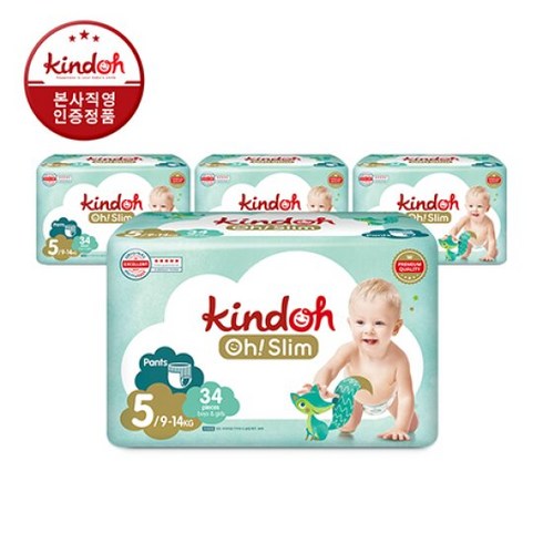 킨도 오슬림 팬티형 기저귀 4단계 대형 36매x4팩, 5단계, 144매