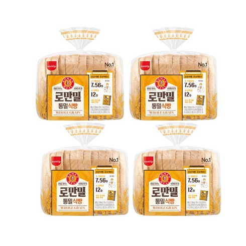 삼립 로만밀 통밀식빵, 420g, 4개