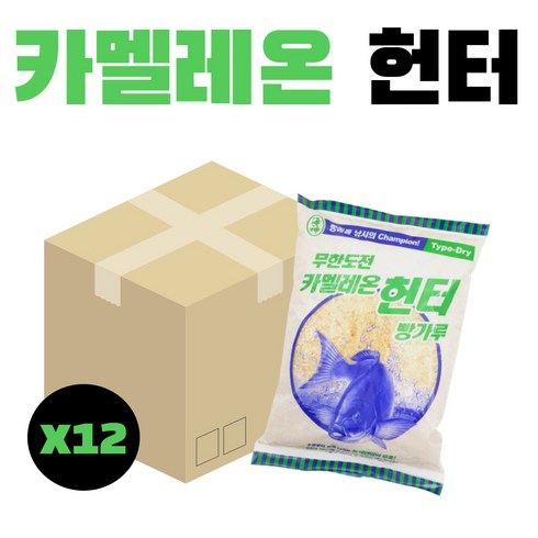 해신 카멜레온헌터 벵에돔빵가루 1박스(12개)/파래색/집어제/미끼, 12개