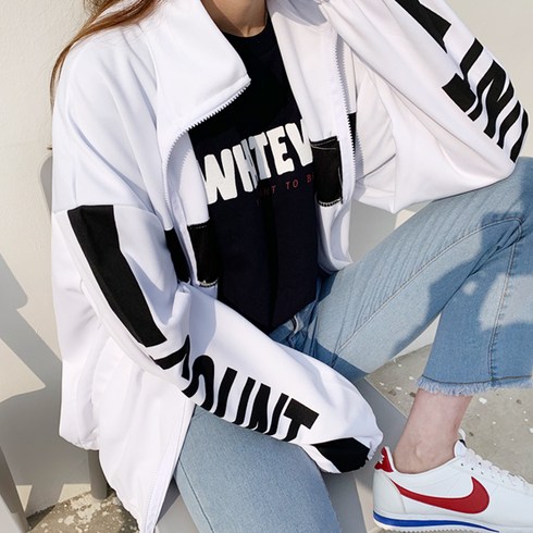 티데일리 남녀공용 카운트 오버핏 집업 빅사이즈 트레이닝 긴팔 바람막이