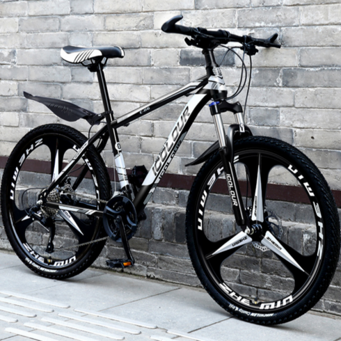 산악 자전거 MTB 입문용 광폭 트랙 어반 엠티비 성인용 자전거, 26인치, 24단 화이트