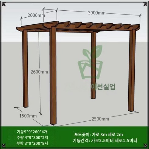 야외 파고라 스카이어닝 바베큐장 조립식 정원, 가로3x세로2x높이2 미터