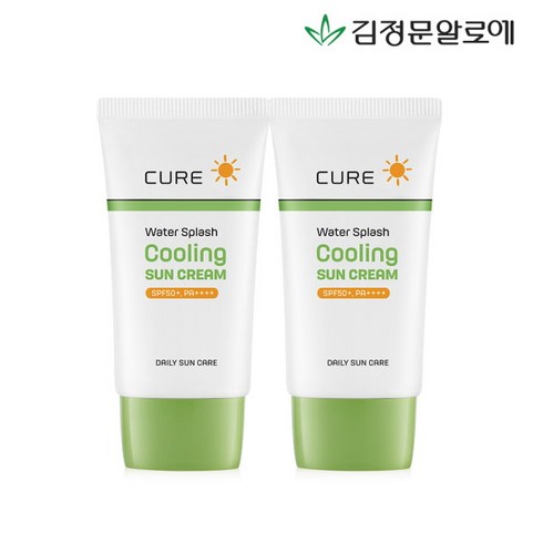 김정문알로에 큐어 스플래쉬 쿨링 선크림 40ml 2개