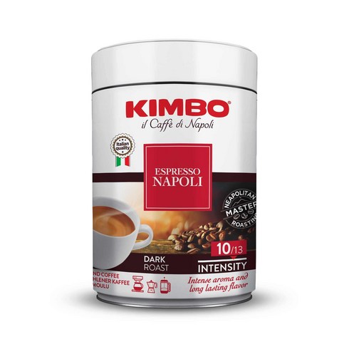 Kimbo Espresso Napoletano - 분쇄 커피 - 이탈리아에서 혼합 및 로스팅 - 균형이 잘 잡혀 있고 지속적인 나폴리 맛을 지닌 다크 로스트 - 8.8 온스 캔, 1개