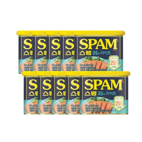 스팸 25%라이트 340g 10캔, 단품, 단품