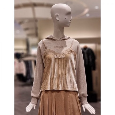 오즈세컨 텍스처블록후드티셔츠O22CBTTO593W