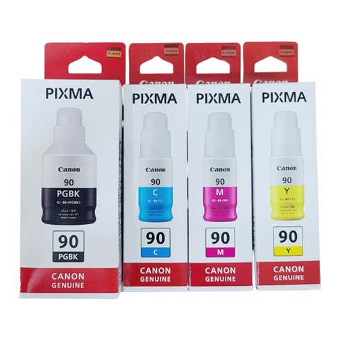 캐논 GI-90 검정+칼라 정품 잉크 세트 G5090 G5092 G6090 G6091 G6092 G7090 G7091 G7092 프린터 충전 리필 무한 정품 잉크 GI90