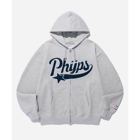 피지컬 에듀케이션 디파트먼트 PHYSICAL EDUCATION DEPARTMENT PHYPS® STAR TAIL HOODIE ZIP UP GRAY