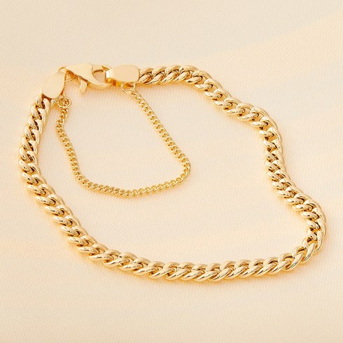 18k체인팔찌 - 엘렌쥬얼리 18K 할로우 Curve 체인 팔찌