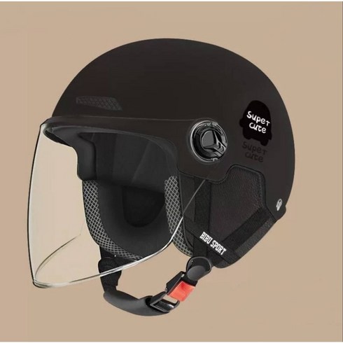오토바이헬멧반모 - 오토바이 킥보드 클래식 반모 헬멧 블랙