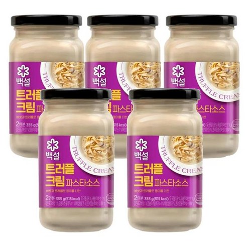 백설 트러플크림 파스타소스 레스토랑감성 간편조리 355g, 5개