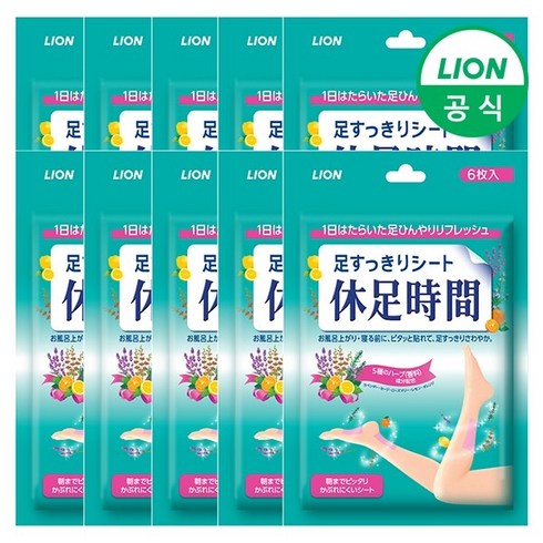 휴족시간 쿨링시트, 6개입, 10개