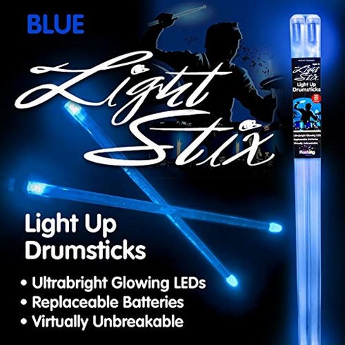 Light Stix LED 라이트 업 드럼스틱 (무지개), 블루