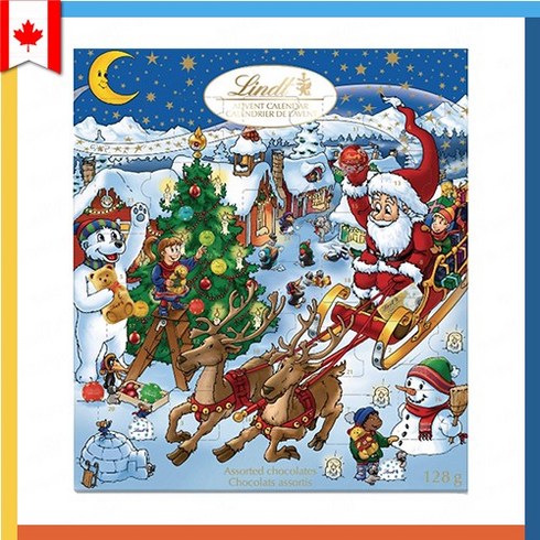 린트 어드벤트 캘린더 2023 테디베어 린트 초콜릿 캘린더 캐나다 발송 Lindt Advent Calendar, 1개, 128g