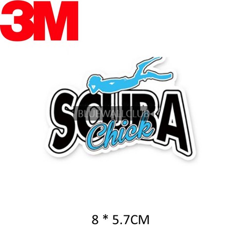 DIVING 3M 스티커 해양생물 PADI 스쿠버 다이빙 다이버 해마 UDT DIVE, 14. SCUBA CHICK 스티커_ DS14