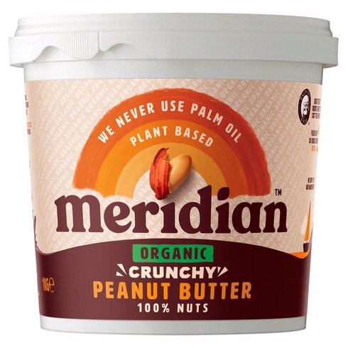 메리디안 자연유래 크런치 피넛 버터 100% 너트 영국직발송 Meridian Organic Crunchy Peanut Butter 100% Nuts, 1개, 1000g