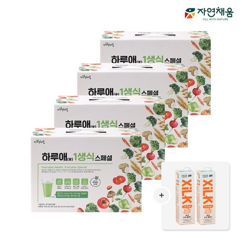 자연채움 하루애 1생식 스페셜 30g*112포(16주분)+오트 밀크 950ml 2팩, 30g 112포