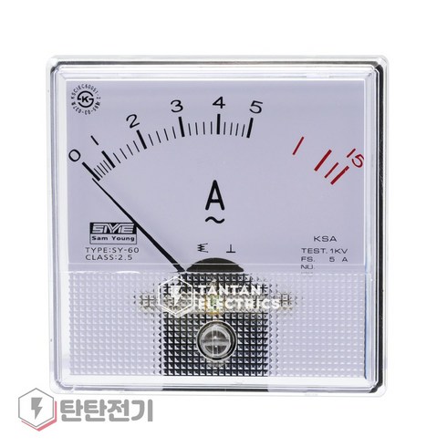 SY-60 AC 직결 측정 암페어 메타 전류계 Ampere Meter A메타 삼영전기, 5A, 1개