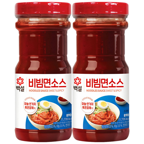 백설비빔면소스 - CJ 백설 면비빔소스, 2개, 890g