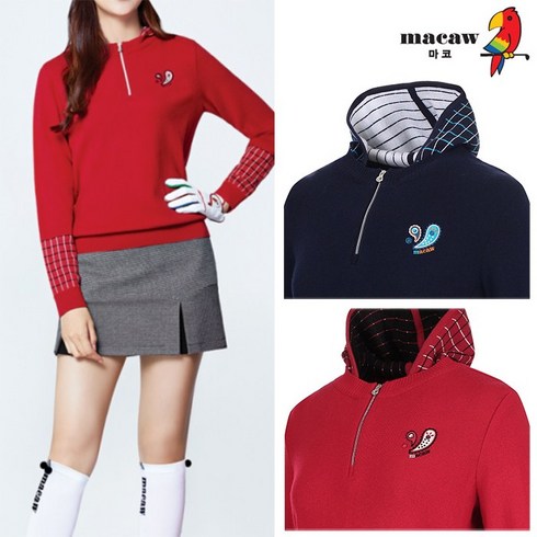 2023년 가성비 최고 마코골프 - (여성)로고 반집업 니트_MKW3SW03