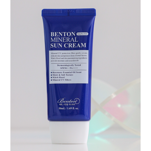 [벤튼] 무기자차선크림 스킨핏 미네랄 선크림 50ml, 1개