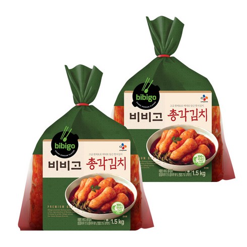 사랑채포기김치6kg총각김치2kg - 비비고 총각김치, 1.5kg, 2개