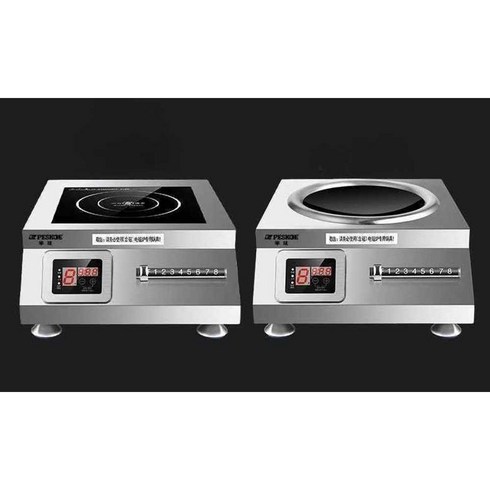 업소용 인덕션 식당 영업용 고화력 전기 1구 대형, 오목형+웍 45cm220V 6000W