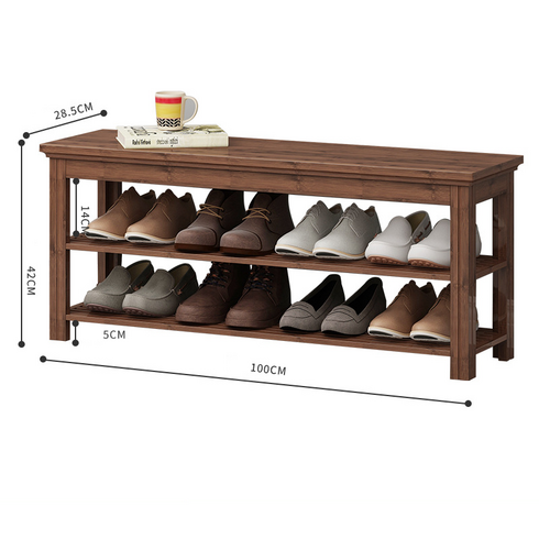 우진홈 원목 현관 신발장 벤치형 신발 정리대 신발장 현관수납, 2단 100cm, 2단 100cm, 1개