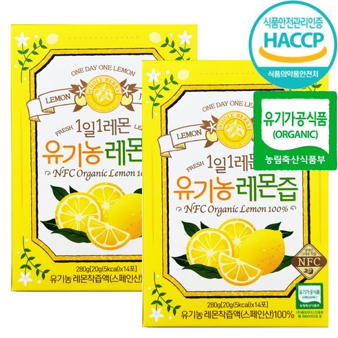 리얼 톡톡 레몬즙 - 1일1레몬 리얼착즙 레몬즙 20g x 14포 x 2박스 (총 28포), 560g, 1개, 1개