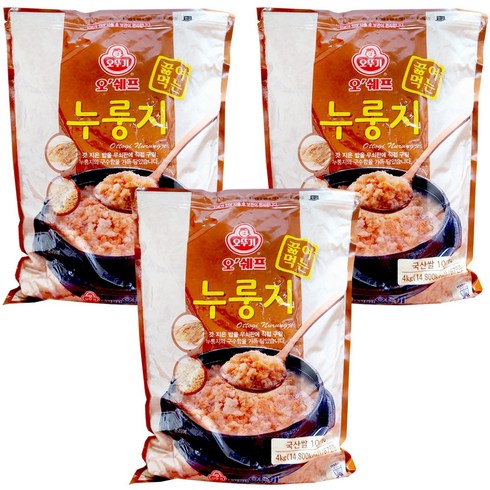 오뚜기 오쉐프 끓여먹는 누룽지 4kg x 3개