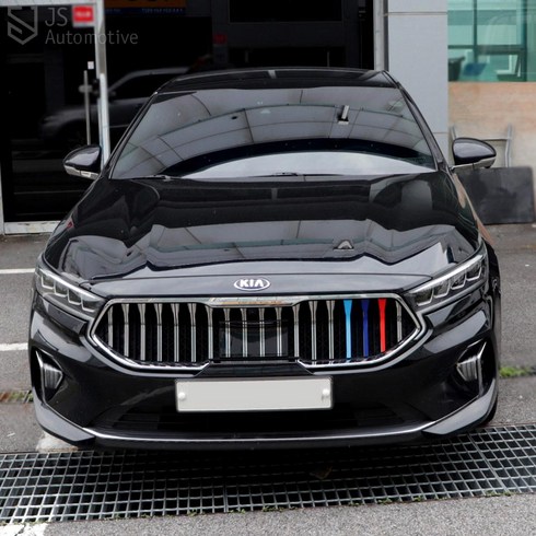JS automotive K7프리미어 라디에이터 프론트 프런트 그릴 앞 범퍼 국기 라인 삼선 삼색 포인트 데칼 차량 드레스업 스티커, G.퍼포먼스(조수석), 1개